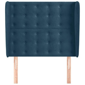vidaXL Wingback Headboard Dark Blue 83x23x118/128 cm Velvet