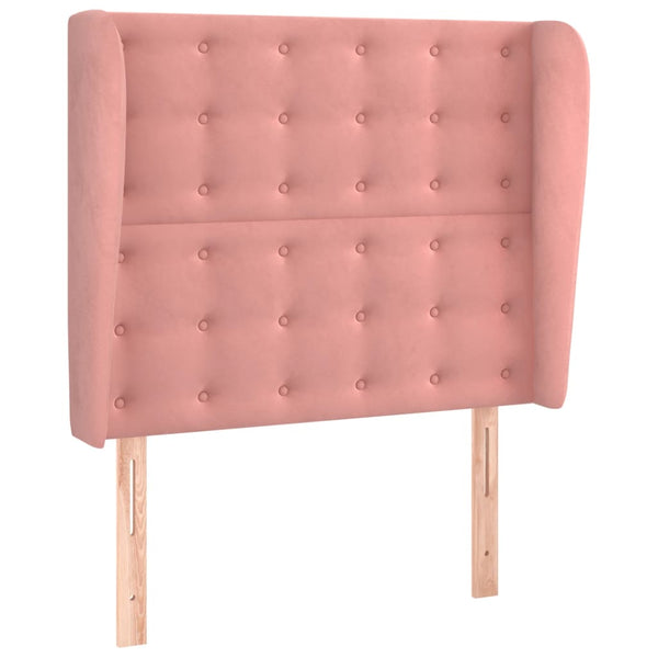 vidaXL Wingback Headboard Pink 83x23x118/128 cm Velvet