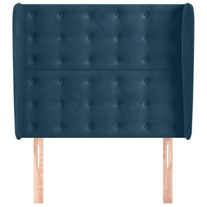 vidaXL Wingback Headboard Dark Blue 93x23x118/128 cm Velvet