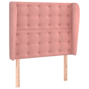 vidaXL Wingback Headboard Pink 93x23x118/128 cm Velvet