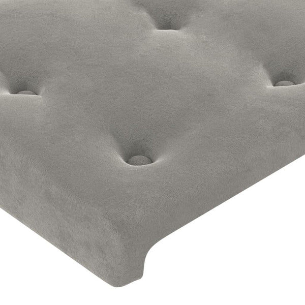 vidaXL Wingback Headboard Light Grey 103x23x118/128 cm Velvet