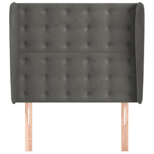 vidaXL Wingback Headboard Dark Grey 103x23x118/128 cm Velvet