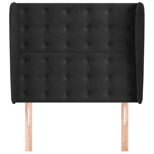 vidaXL Wingback Headboard Black 103x23x118/128 cm Velvet