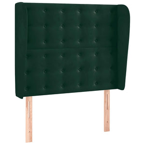 vidaXL Wingback Headboard Dark Green 103x23x118/128 cm Velvet