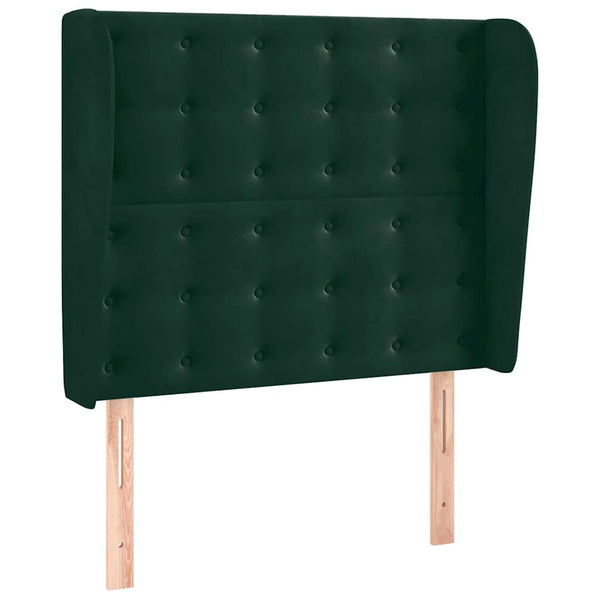vidaXL Wingback Headboard Dark Green 103x23x118/128 cm Velvet