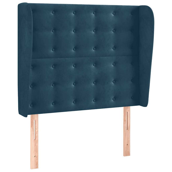 vidaXL Wingback Headboard Dark Blue 103x23x118/128 cm Velvet