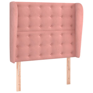 vidaXL Wingback Headboard Pink 103x23x118/128 cm Velvet