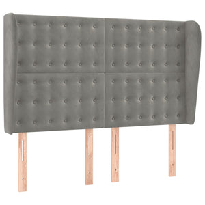 vidaXL Tufted Headboard Light Gray 147x23x118/128 cm Velvet