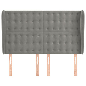 vidaXL Tufted Headboard Light Gray 147x23x118/128 cm Velvet