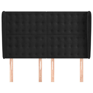 vidaXL Wingback Headboard Black 147x23x118/128 cm Velvet