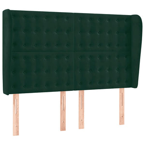 vidaXL Tufted Headboard with Wings Dark Green 147x23x118/128 cm Velvet