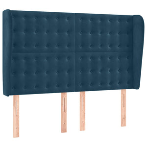 vidaXL Wingback Headboard Dark Blue 147x23x118/128 cm Velvet