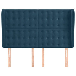 vidaXL Wingback Headboard Dark Blue 147x23x118/128 cm Velvet