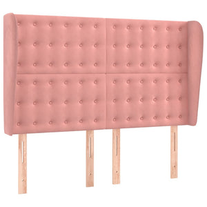 vidaXL Wingback Headboard Pink 147x23x118/128 cm Velvet