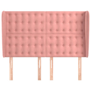 vidaXL Wingback Headboard Pink 147x23x118/128 cm Velvet
