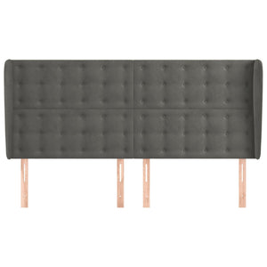 vidaXL Wingback Headboard Dark Gray 163x23x118/128 cm Velvet