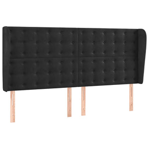 vidaXL Wingback Headboard Black 163x23x118/128 cm Velvet