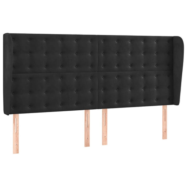 vidaXL Wingback Headboard Black 163x23x118/128 cm Velvet