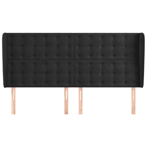 vidaXL Wingback Headboard Black 163x23x118/128 cm Velvet