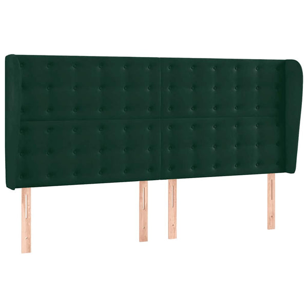 vidaXL Wingback Headboard Dark Green 163x23x118/128 cm Velvet