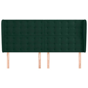 vidaXL Wingback Headboard Dark Green 163x23x118/128 cm Velvet