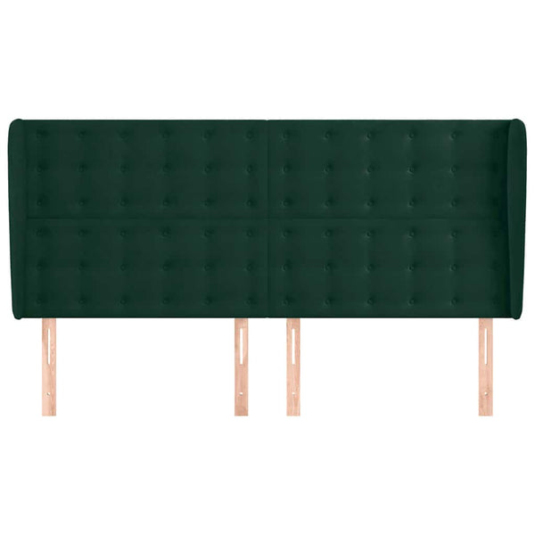 vidaXL Wingback Headboard Dark Green 163x23x118/128 cm Velvet