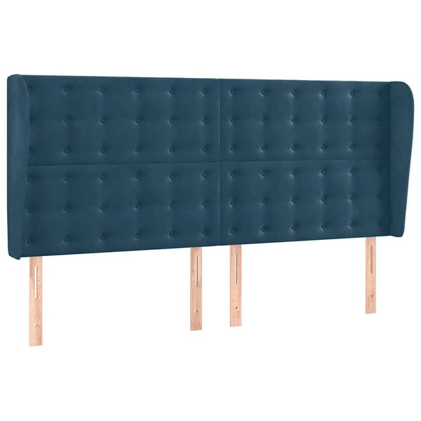 vidaXL Wingback Headboard Dark Blue 163x23x118/128 cm Velvet