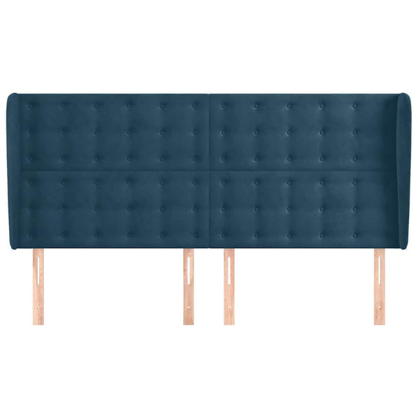 vidaXL Wingback Headboard Dark Blue 163x23x118/128 cm Velvet