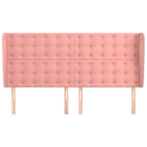 vidaXL Wingback Headboard Pink 163x23x118/128 cm Velvet