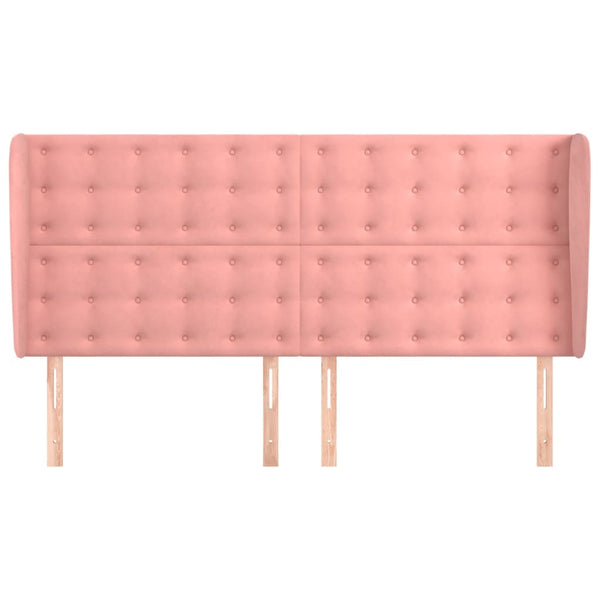 vidaXL Wingback Headboard Pink 163x23x118/128 cm Velvet