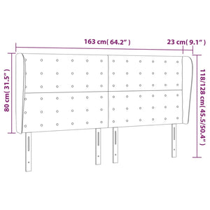 vidaXL Wingback Headboard Pink 163x23x118/128 cm Velvet
