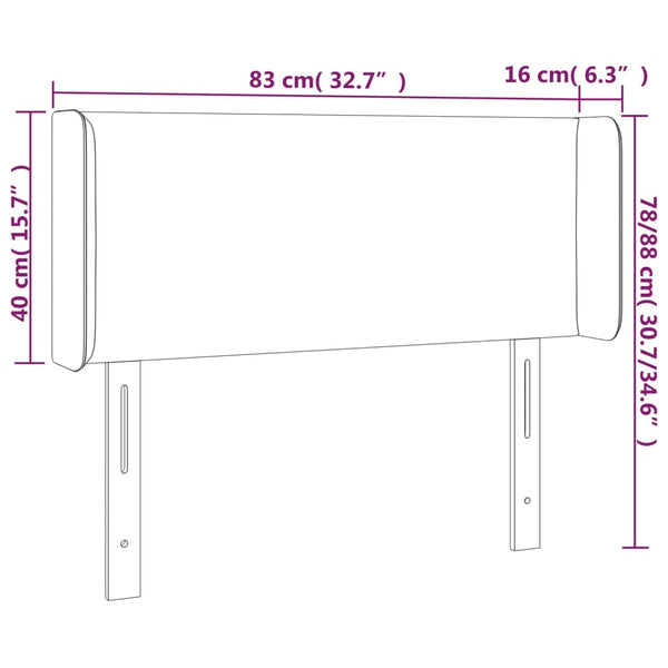 Kopfteil mit Ohren Blau 83x16x78/88 cm Stoff