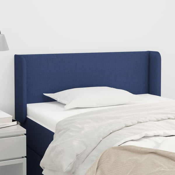 Kopfteil mit Ohren Blau 83x16x78/88 cm Stoff