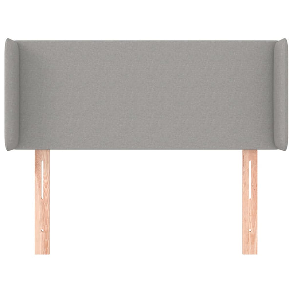 Kopfteil mit Ohren Hellgrau 93x16x78/88 cm Stoff