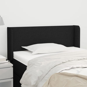 Kopfteil mit Ohren Schwarz 93x16x78/88 cm Stoff