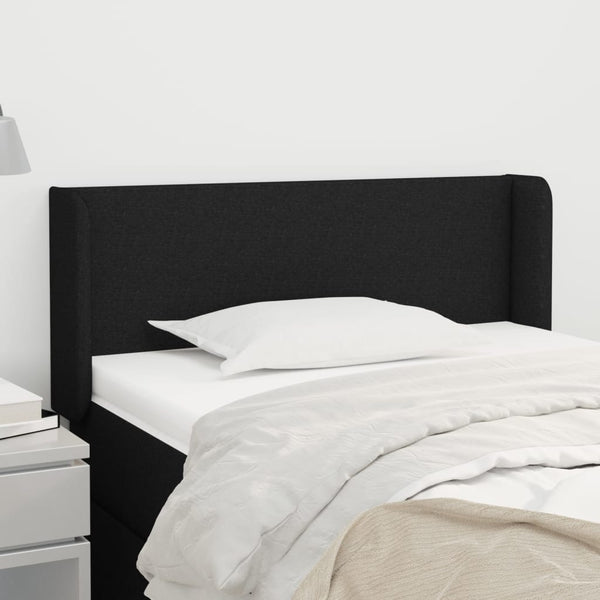 Kopfteil mit Ohren Schwarz 93x16x78/88 cm Stoff