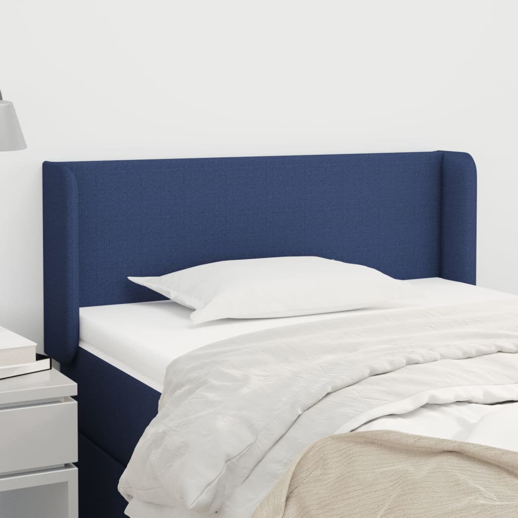 Kopfteil mit Ohren Blau 93x16x78/88 cm Stoff