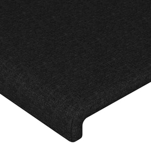 Kopfteil mit Ohren Schwarz 103x16x78/88 cm Stoff