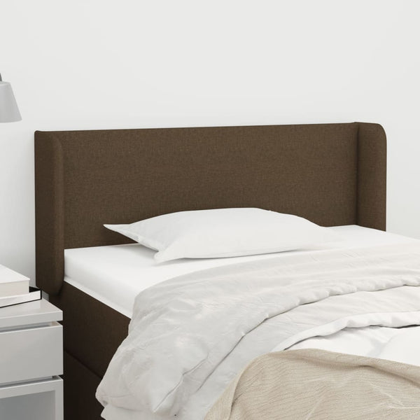 vidaXL Wingback Headboard Dark Brown 103x16x78/88 cm Fabric