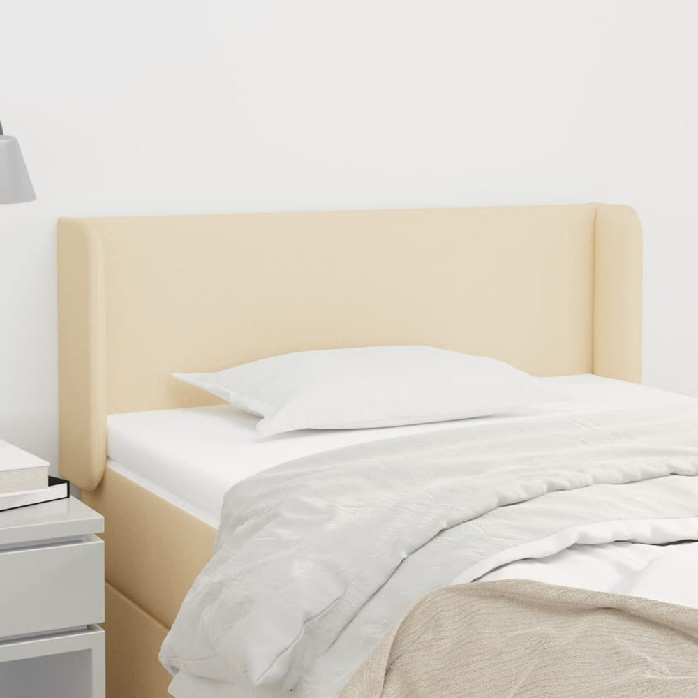 vidaXL Wingback Headboard Cream 103x16x78/88 cm Fabric