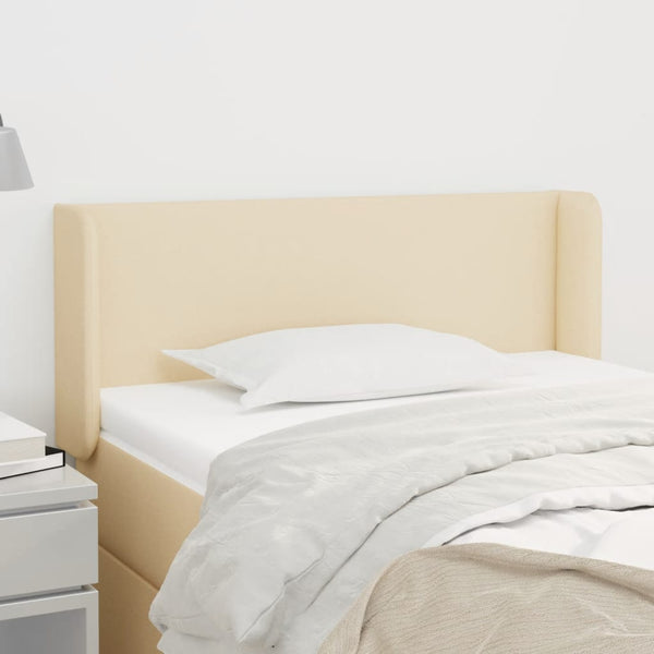 vidaXL Wingback Headboard Cream 103x16x78/88 cm Fabric