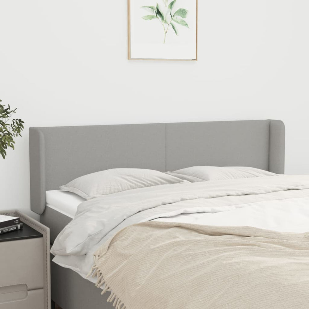 vidaXL Wingback Headboard Light Grey 147x16x78/88 cm Fabric