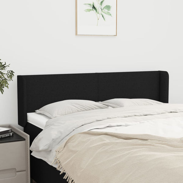vidaXL Wingback Headboard Black 147x16x78/88 cm Fabric