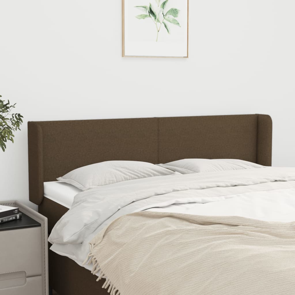 vidaXL Wingback Headboard Dark Brown 147x16x78/88 cm Fabric
