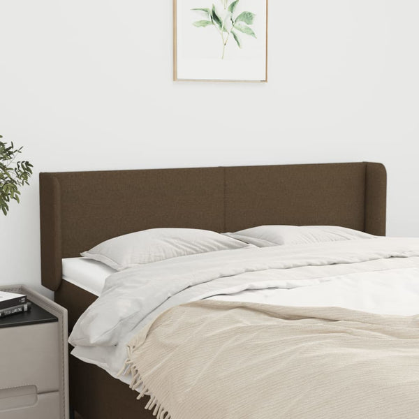 vidaXL Wingback Headboard Dark Brown 147x16x78/88 cm Fabric