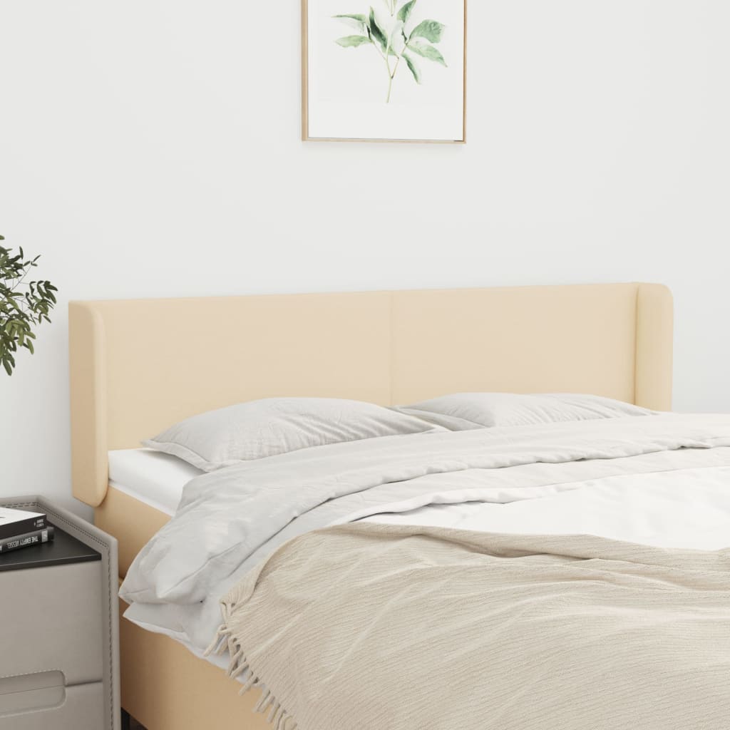 vidaXL Wingback Headboard Cream 147x16x78/88 cm Fabric