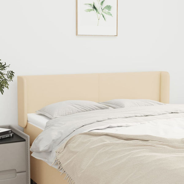 vidaXL Wingback Headboard Cream 147x16x78/88 cm Fabric