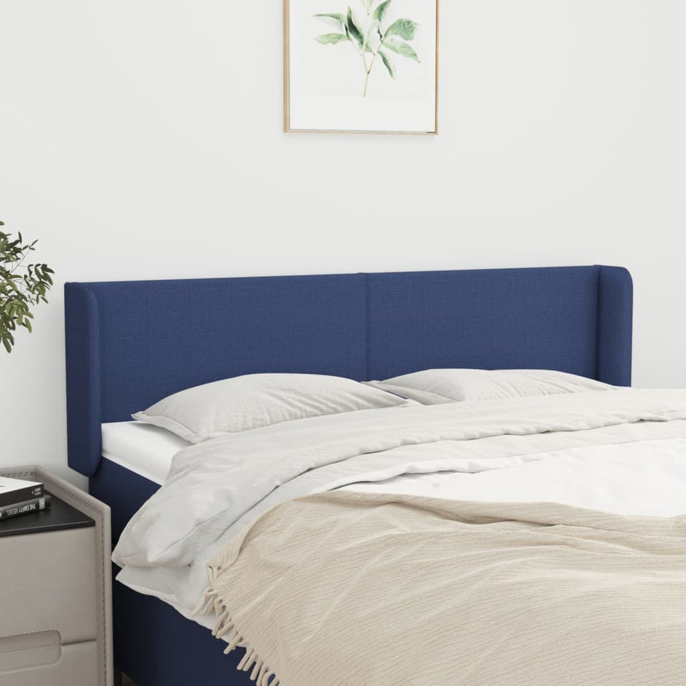 vidaXL Wingback Headboard Blue 147x16x78/88 cm Fabric
