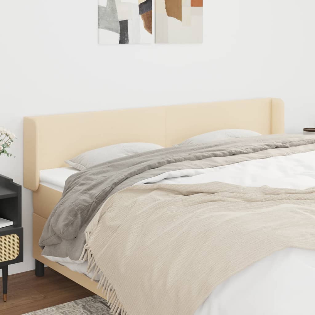 vidaXL Wingback Headboard Cream 163x16x78/88 cm Fabric