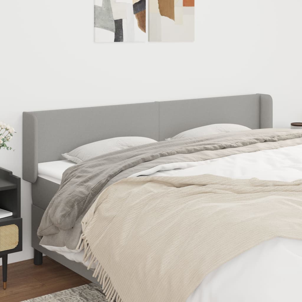vidaXL Wingback Headboard Light Grey 183x16x78/88 cm Fabric